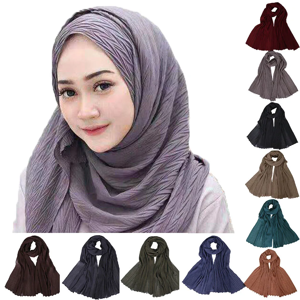 

New muslim turban hijab Scarf Chiffon turban Women Ethnic Islamic Muslim Middle East Hijab Solid Scarf Wrap Headwear
