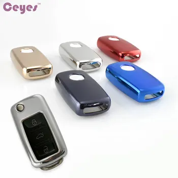 

Ceyes TPU Car-Styling Car Key Cover Shell Case For VW Volkwagen Golf Bora Jetta Polo Golf Passat Skoda Octavia Fabia Seat Ibiza