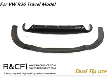 

VW R36 TRAVEL BODY KIT--2PCS/SET CARBON FIBER FRONT LIP SPLITTER SPOILER DIFFUSER SET -Dual tip use