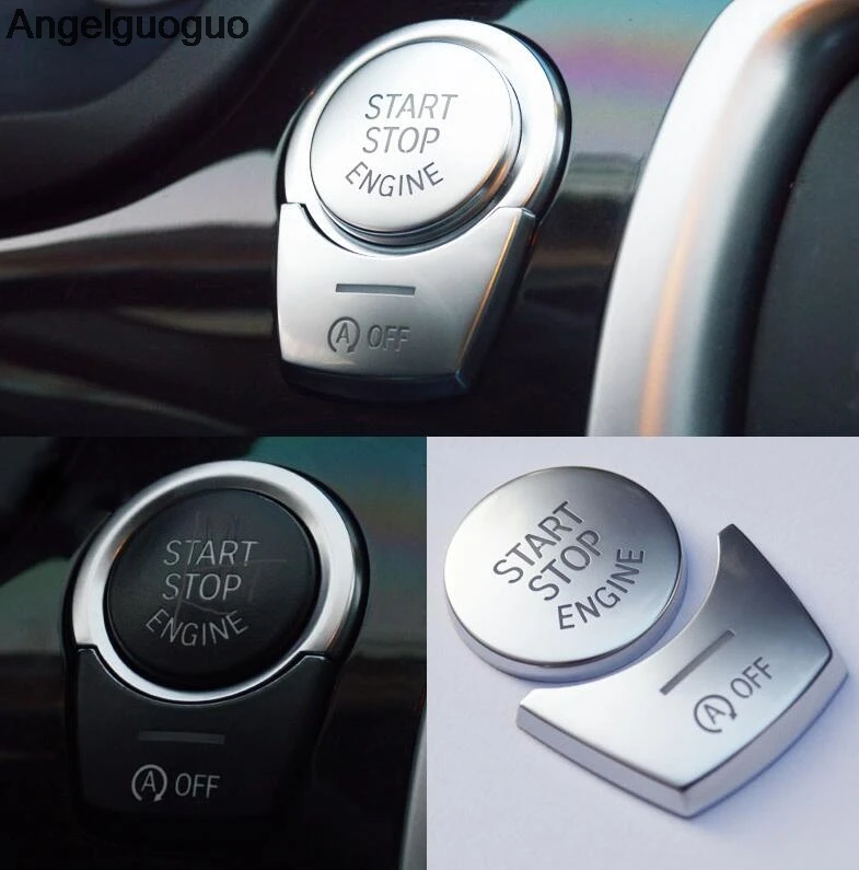 Angelguoguo 2 pcs For BMW 5 6 7 GT5 X3 X4 series Car start stop engine button knob cover trim