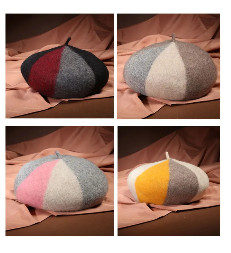 beret women winter french red black wool beret hat women french hat female beret women beret hats women winter colorful beret (6)