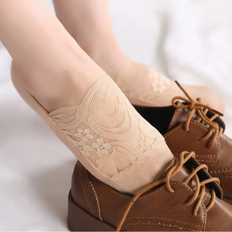 Women's New Transparent Short Lace Socks-5