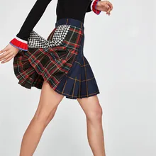 Miyake модная Лоскутная юбка с высокой талией плиссированные юбки