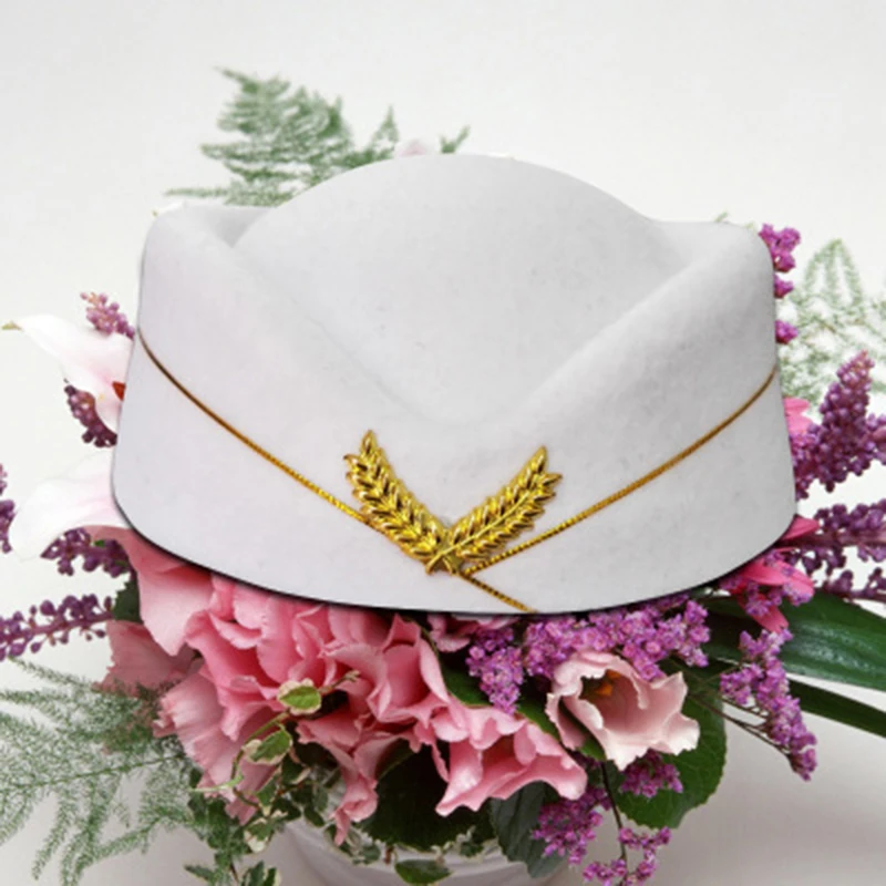 LUCKYLIANJI 100% High Quality Woolen Pillbox Stewardess Air Hostesses Waitress Base Cap Perform Band Cosplay Party Beret Hat