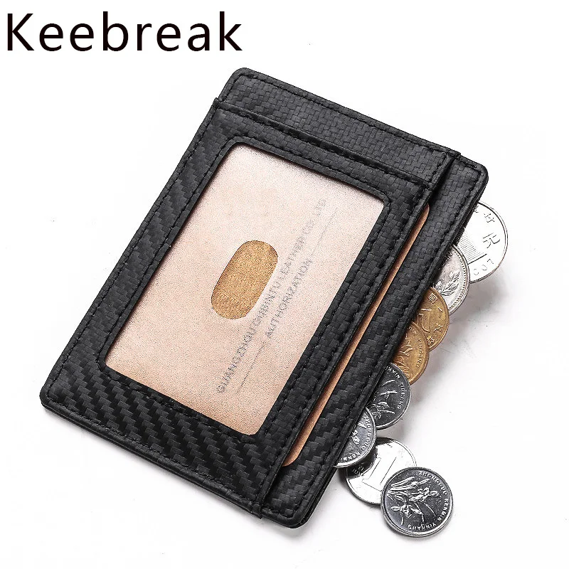 KEEBREAK Анти rfid Блокировка бизнес держатель для кредитных карт минималистичный карбоновый кошелек кожаный держатель для карт тонкая защита для карт