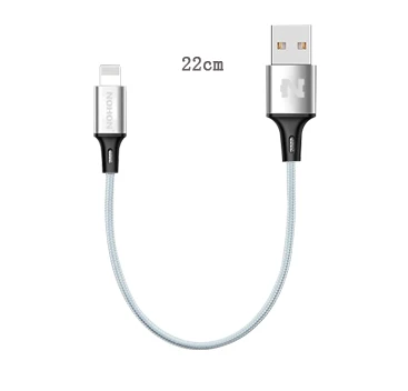 NOHON 3 в 1 8Pin type C Micro нейлоновый USB кабель для iPhone 8X7 6 6S Plus iOS 10 9 8 samsung Nokia USB кабели для быстрой зарядки шнур - Цвет: For 8pin 22CM Silver