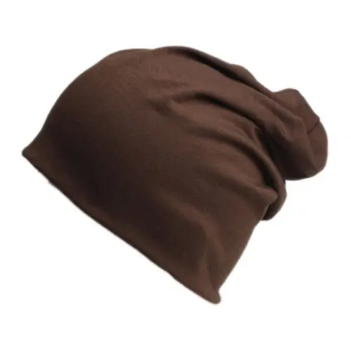 Мужская мешковатая женская вязаная Лыжная Шапка большого размера унисекс, шапка бини, кепка, теплая зимняя стильная льняная Хлопковая мужская теплая длинная парка - Цвет: Coffee