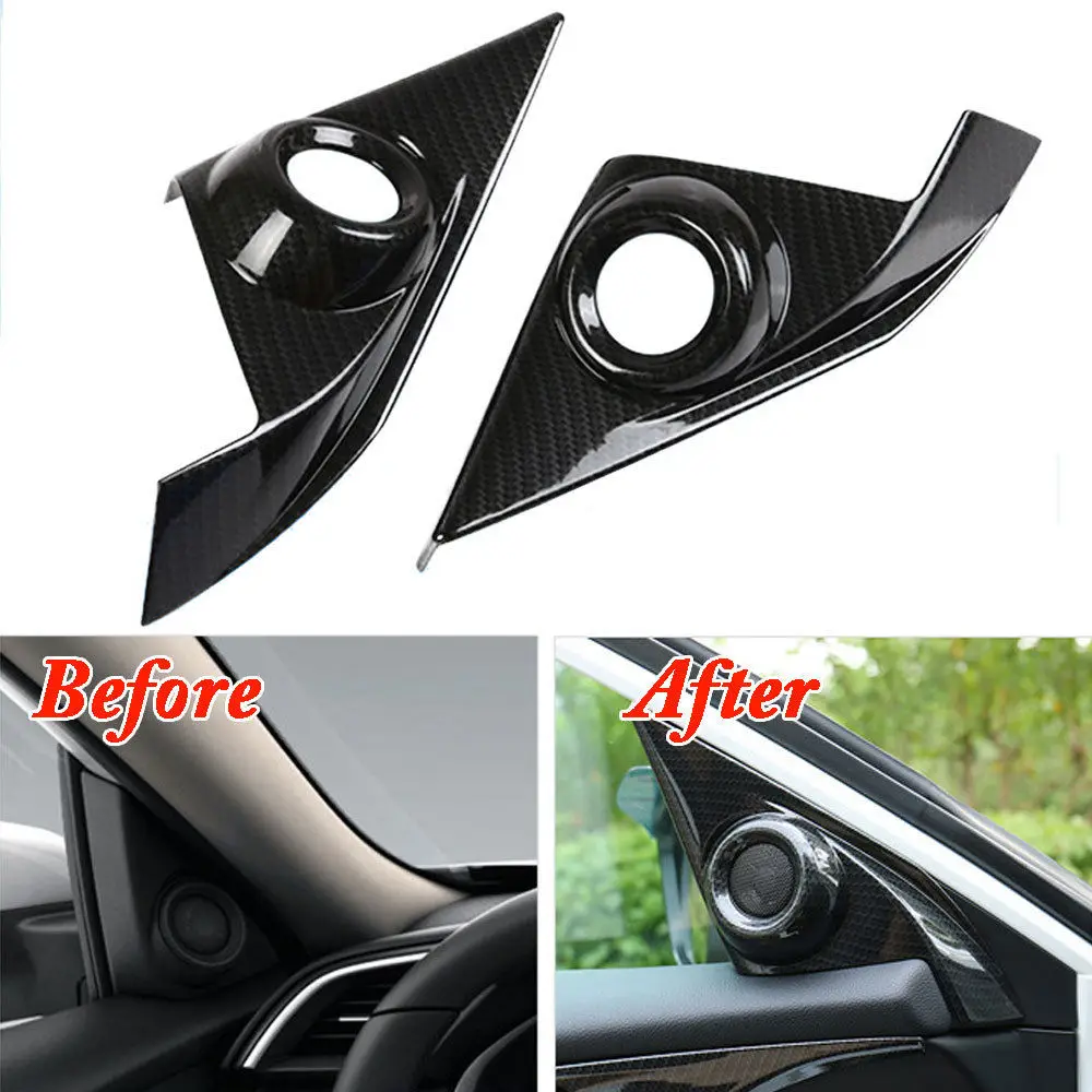 Для Honda Civic 2016 2017 2018 2 шт. ABS углеродное волокно цвет двери звук динамик аудио крышка