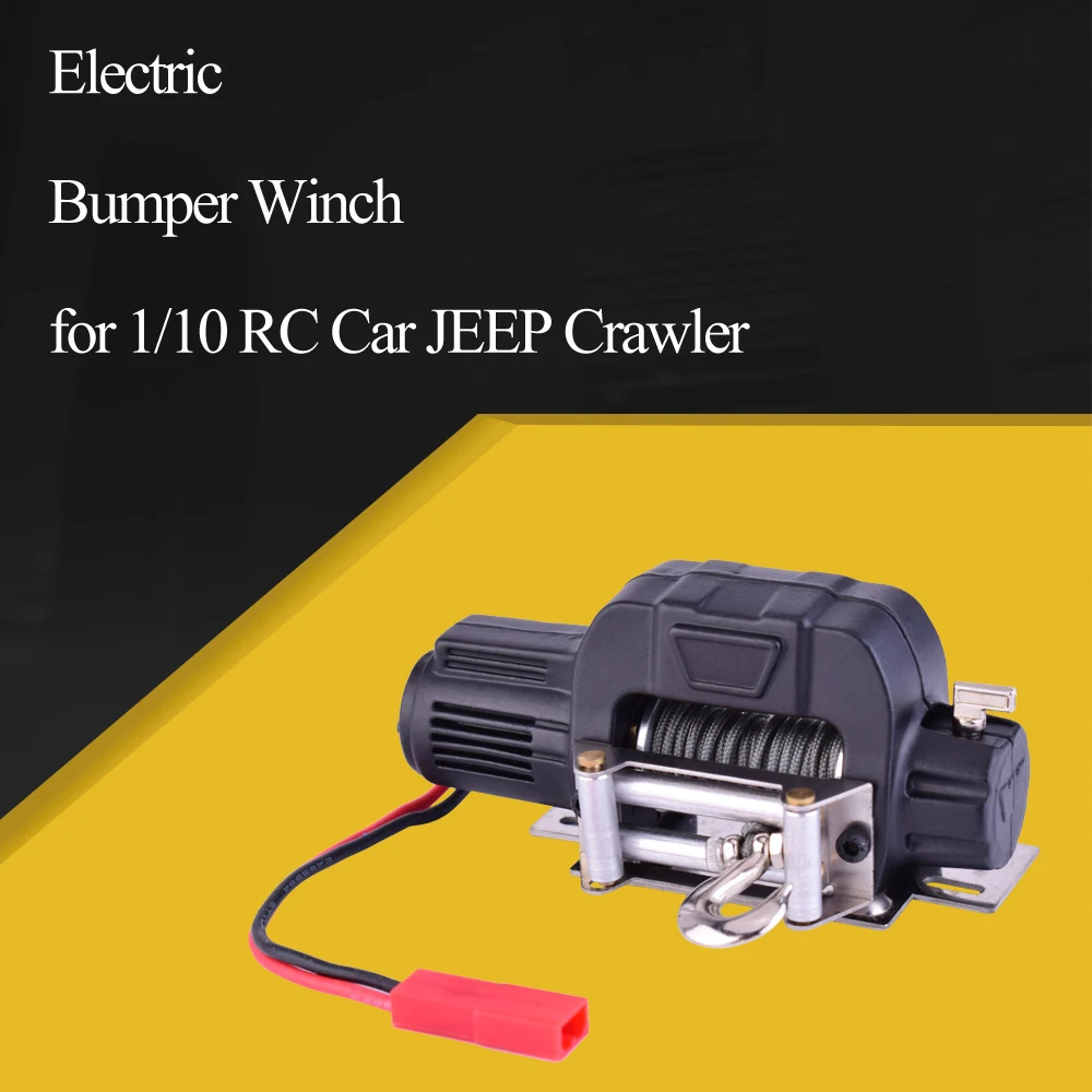 

Mini Electric Front and Rear Bumper Winch JST Plug for 1/10 RC Car Axial SCX10 TRX4 Tamiya CC01 Crawler