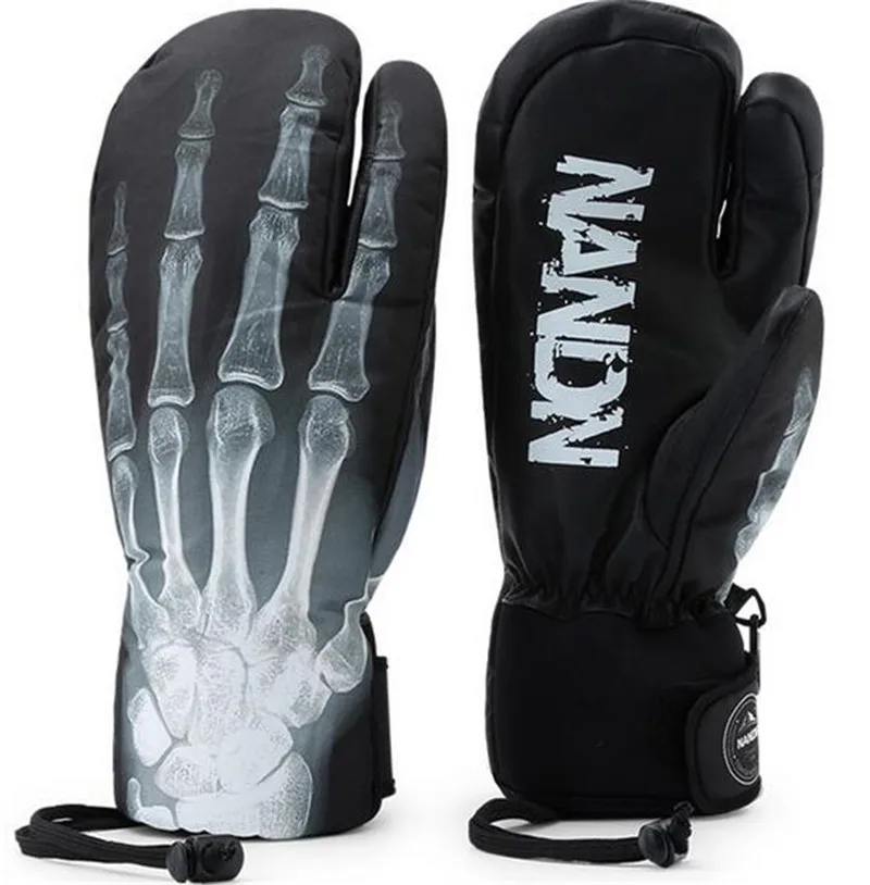 

Men Women Leather Ski Gloves Lovers Waterproof Touch Screen Mittens Snowboard Gloves Bike Skis Sled Hand Warmer