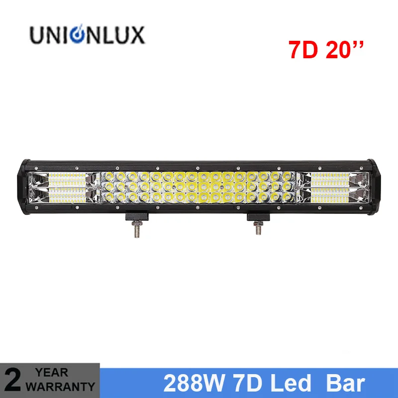 

7D 3-Row LED Light Bar Offroad Led Bar Combo Beam 20'' 288w Led Work Light Bar for Truck Car SUV ATV 4x4 4WD 12v 24V