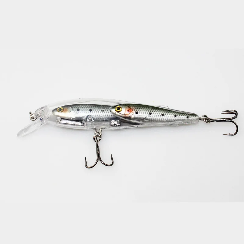 Fishing Lure 9cm 12g Glass Minnow 5 colors/lot with 4 hooks fishing