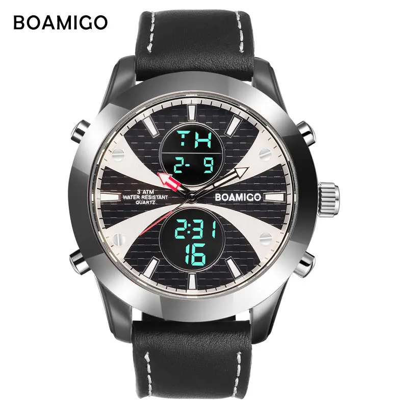 

2019 Men Sports Watches 2 Time Zone Digital Quartz Watch Dive 30M Waterproof LED Electronic Multifunctional Military Wristwatch
