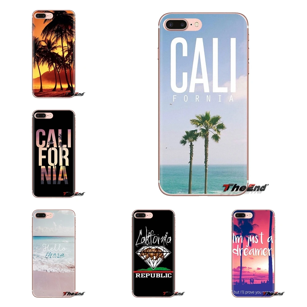 California Beach Surf Travel Tropical TPU прозрачные чехлы для Xiaomi Redmi 4A S2 Note 3 3S 4 4X5 Plus 6 7 6A Pro Pocophone F1 |