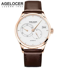 Top Luxury Switzerland Brand AGELOCER Men Automatic Watches Men s Clock Man Gold Waterproof Wrist Watch