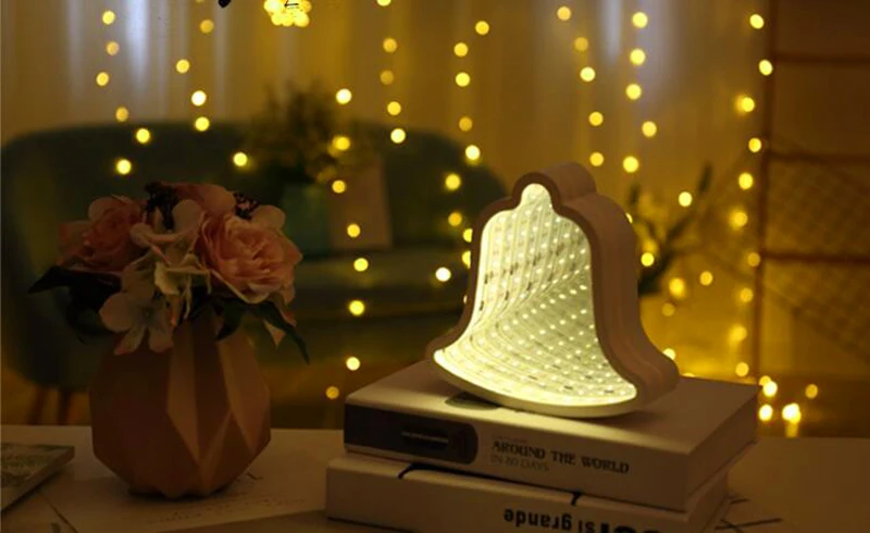 3D Marquee LED Tunnel Lamps Novelty Illusion Star Cloud Pineapple Heart Bell Night Lights Creative Gift Decor Lamp For Wall Desk (24)