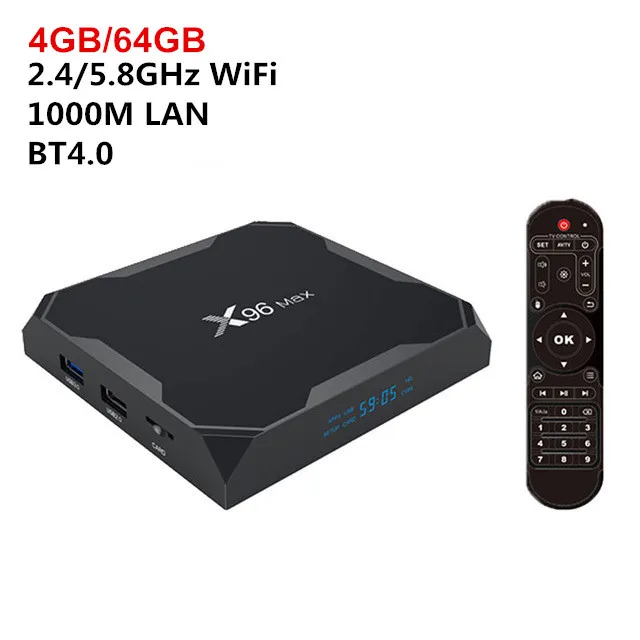 X96 MAX Android 8,1 Smart tv Box Amlogic S905X2 Четырехъядерный 4G 32G/64G 2,4+ 5,8 GHz WiFi BT телеприставка X96 Max X2 4K медиаплеер - Цвет: 4GB 64GB