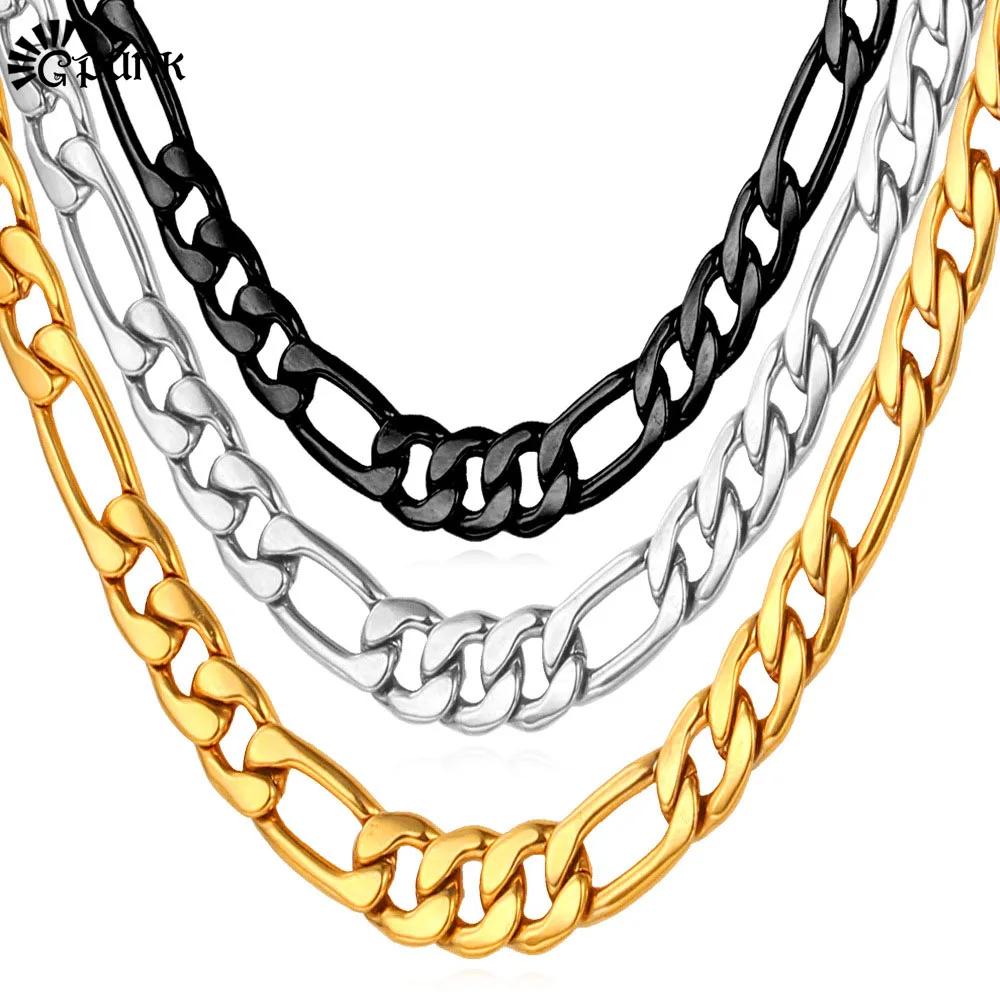 

Men Figaro Necklace Hip Hop Style Chain Necklaces Men Statement Necklace Wholesale N226G