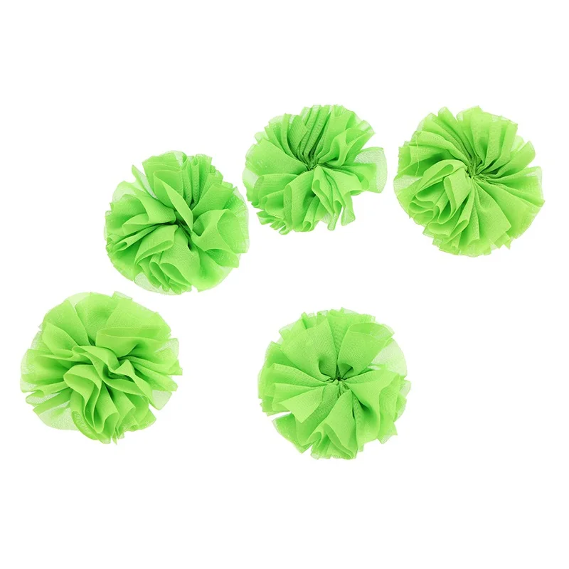 lime 50 шт./лот, шифон, цветы, атлас, материал, сделай сам, головной убор для волос, аксессуары для волос для маленьких девочек или детская одежда, материал для декора s A6 - Цвет: lime