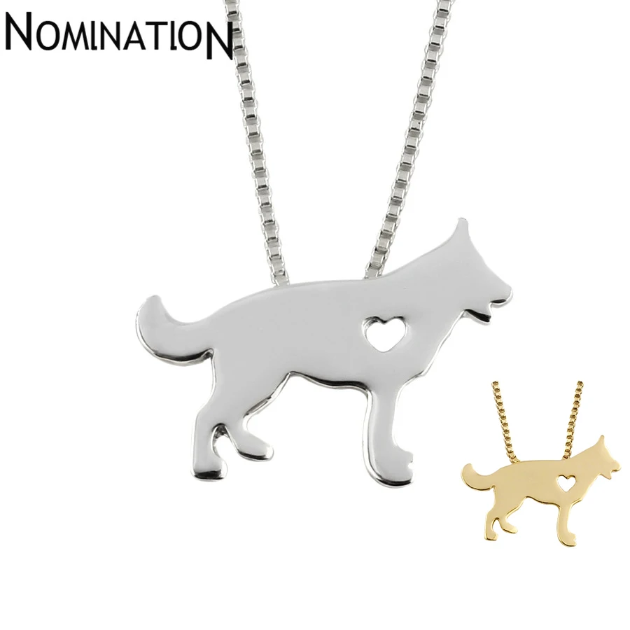 

G.SKY Dog Necklace German Shepherd Dog Necklace Dog Pendant Jewelry Silver/gold Colors Plated