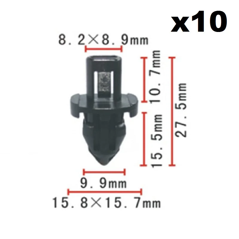 

10x For Honda Aperture: 9.9mm / Nylon Retainer Clip Brand New