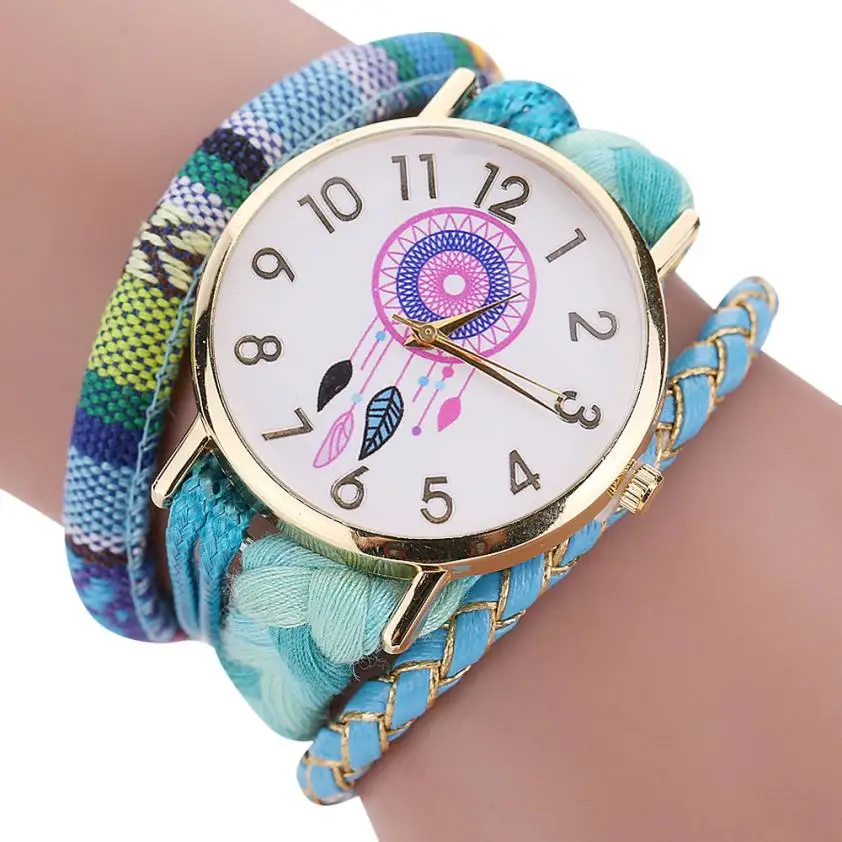 

2018 Unique Design Female Women's Watches The Sleek Stylish And Chic Knit Weave Bracelet Watch Ladies Decorative relogio A15