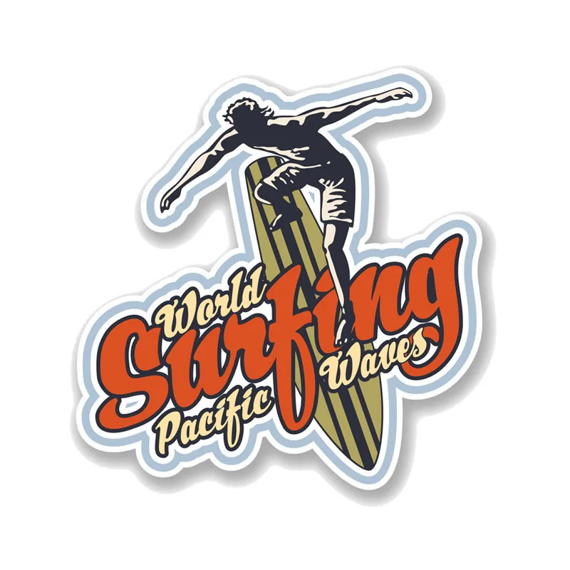 YJZT 14.7 سنتيمتر * 15.3 سنتيمتر المحيط الهادئ تصفح صائق هاواي تصفح مجلس هدية موجة PVC دراجة نارية سيارة ملصقا 11- 00758