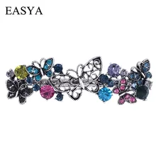 EASYA винтажная Металлическая Заколка-бабочка, заколки для волос, украшения, Ретро стиль, стразы, Хрустальные заколки, аксессуары для волос