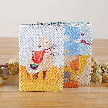 

Cute Alpaca Cover Notebook Double-sided Sequins Special Creative A5 Simple Journal Writing Stationery Student Supplies