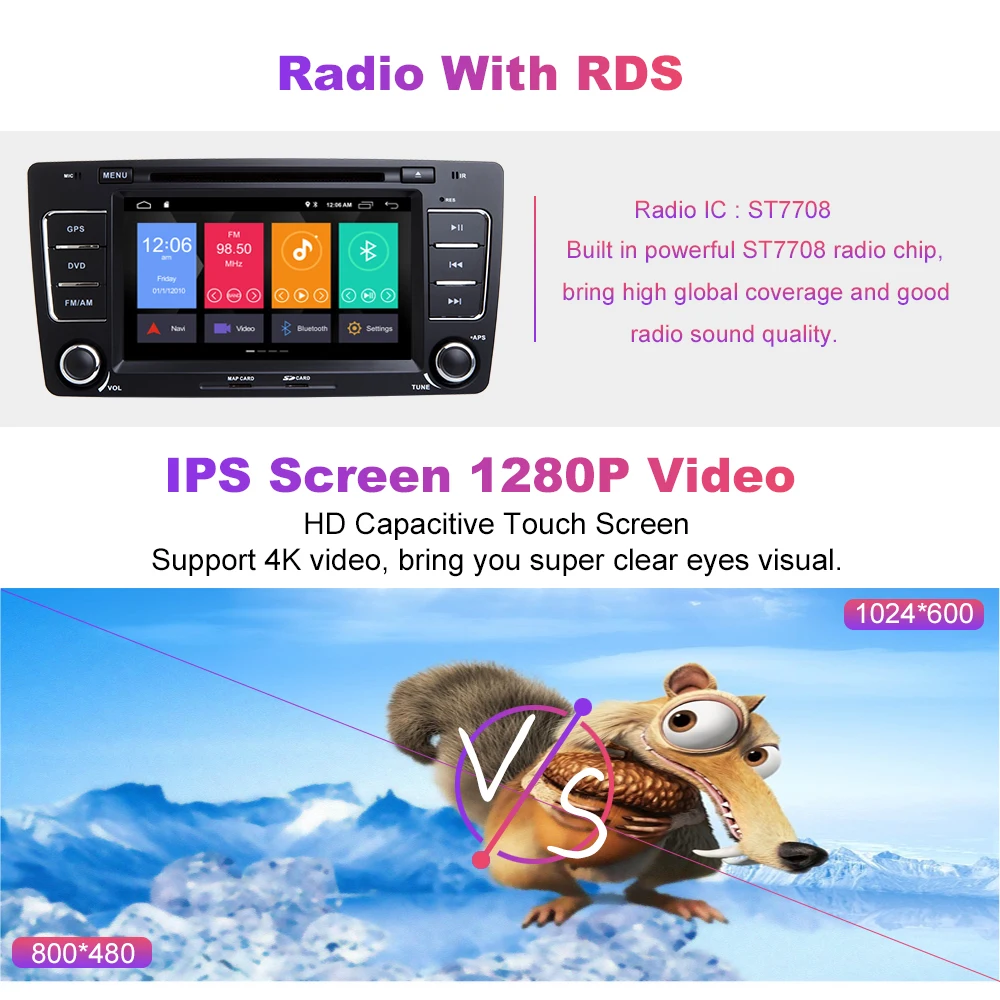Top 2 Din Android 9.0 Car DVD Player For Skoda Octavia 2 3 A 5 A5 Yeti 2009 2010 2011 2012 2013 Radio Head Unit Audio GPS Navigation 9
