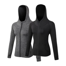 Yuerlian Йога Топ женские спортивные толстовки Длинный Рукав Толстовка для женщин Бег Фитнес молния куртка с капюшоном дизайн куртка