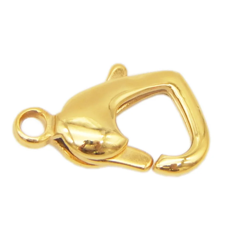 

15*8mm 316L Stainless Steel Lobster Clasps DIY Necklace Bracelet End Connectors Making Accessories 1PC Gold Color Fastener Clasp