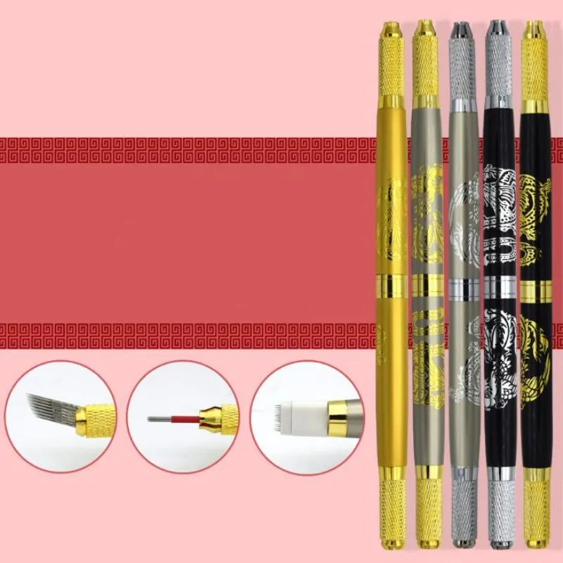 

Double Head Microblading Pen Manual Tattoo Machine Needle Blade Permanent Makeup 3D Embroidered Eyebrow Lips Tebori Munsu Pen