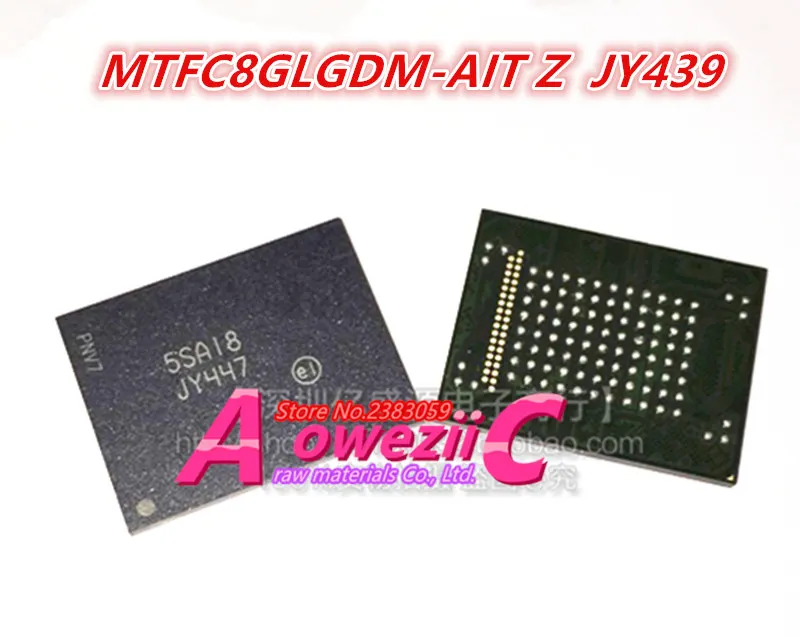 Aoweziic 100% Новый оригинальный MTFC8GLGDQ AIT Z JY447 MTFC8GLGDM JY439 BGA чип памяти|Запасные части| |