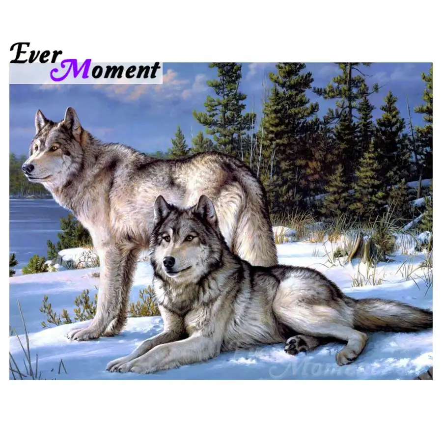 

Ever Moment Diamond Painting Picture of Wolf Embroidery Home Rhinestones Decoration Mosaic 5D DIY Gift Full Square S2F1401