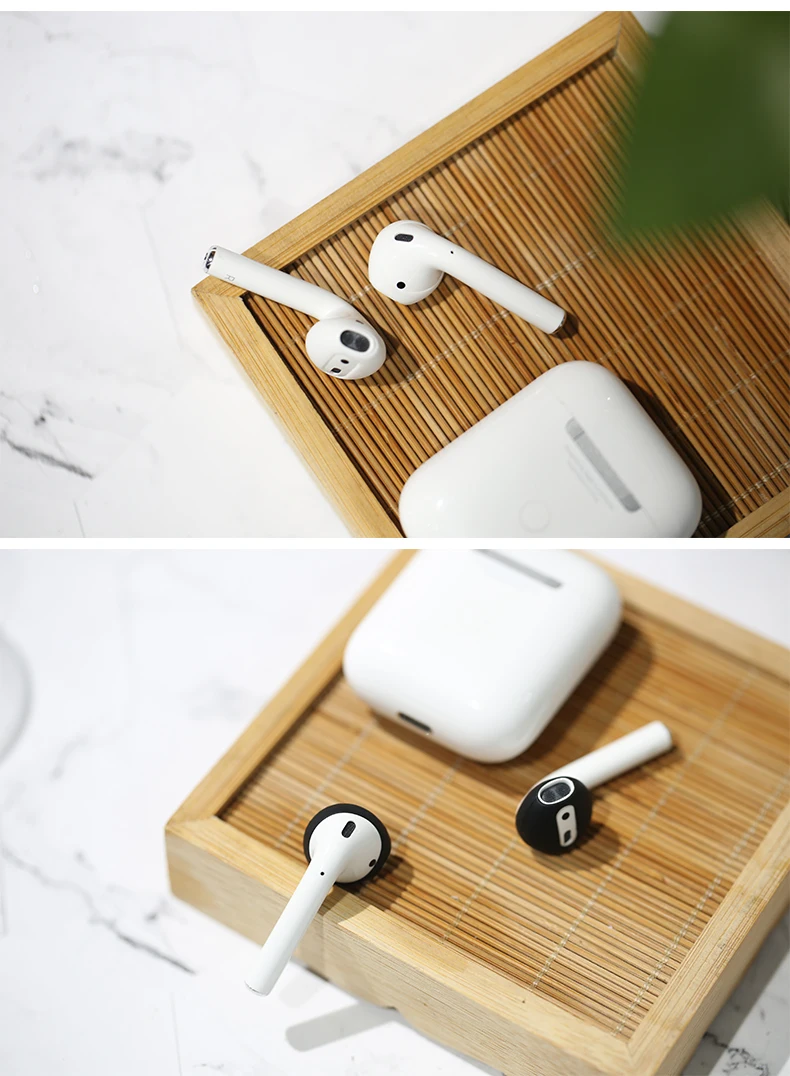 Силиконовые амбушюры для Airpods защитный чехол Супер тонкий Apple Bluetooth беспроводные наушники Air pods наушники