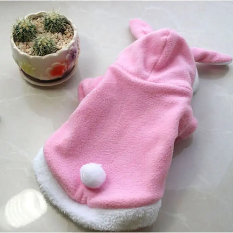 Pet Clothes For Cat Costume Warm Cute Pink Rabbit Style Products For
