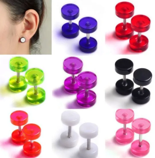 

16pcs Mixed color Fake Gauge Kit Acrylic Plugs Ear Studs Cheater Body Pierceings