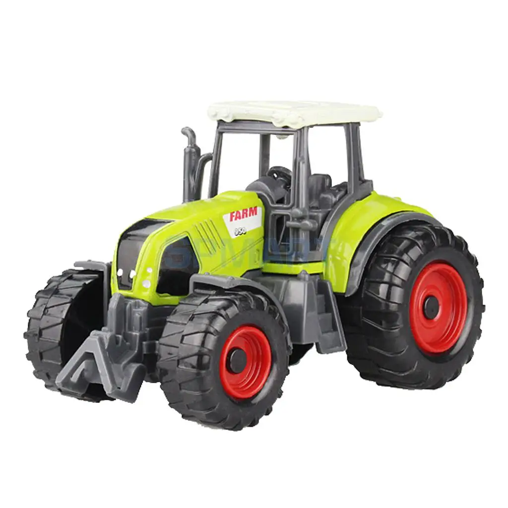 Сельскохозяйственная модель автомобиля сплав трактор грузовик игрушка литой комбайн прицеп зеленый