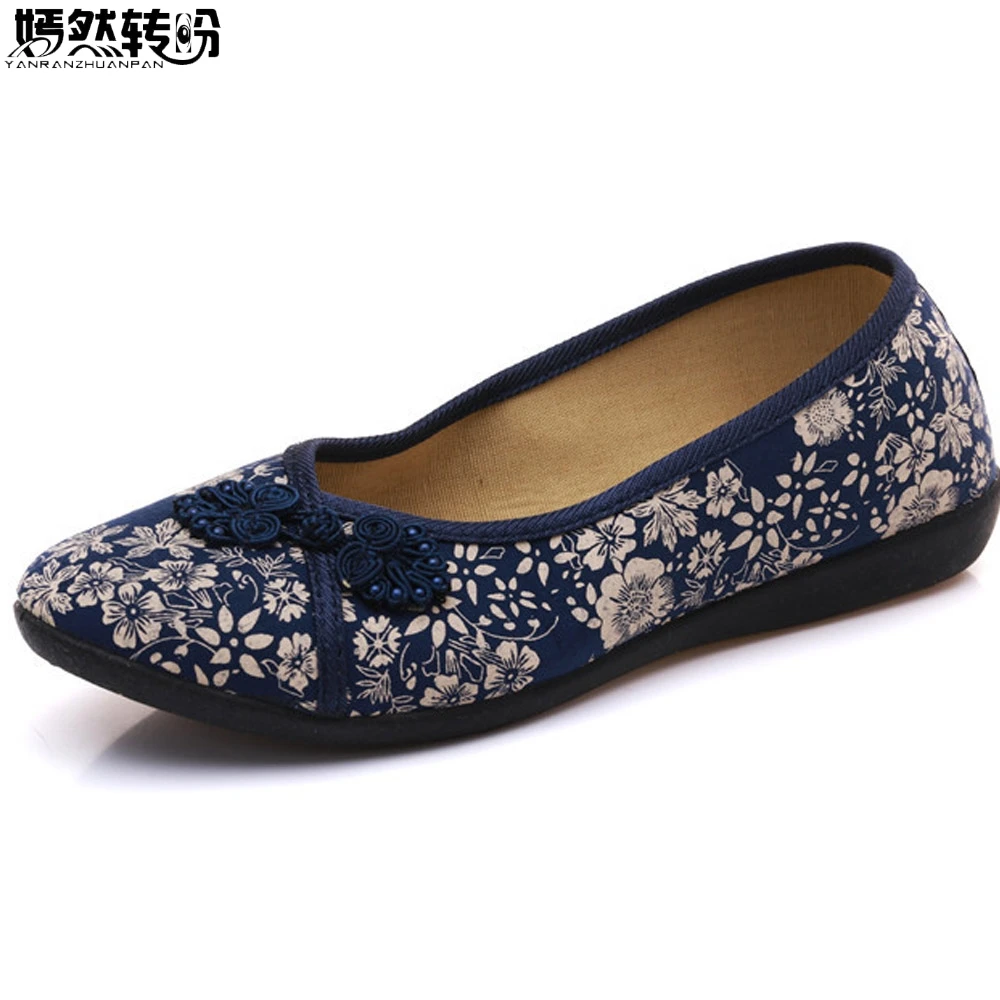 

Shoes Women Flats National Single Shoes Chinese Bride Embroidery Ballet Drive Shoes For Cheongsam Zapatos Mujer