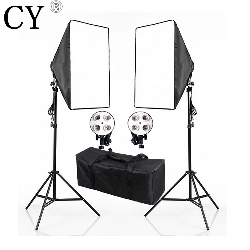 

Photo Video Studio 220v 4 Socket Head photography Softbox Continuous Lighting Stand Kits Photo Studio Accessories PSK6A