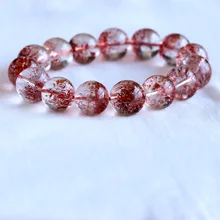 Высокое качество натуральный подлинный прозрачный оранжевый Рог изобилия супер 7 семь Мелодия камень мужской браслет Круглый Большой бусины 15 мм