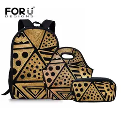 FORU Дизайн S детская школьная сумка 3 шт./компл. Африка Дизайн ранцы Рюкзаки для девочек-подростков спортивные Ланчбокс школьный комплект
