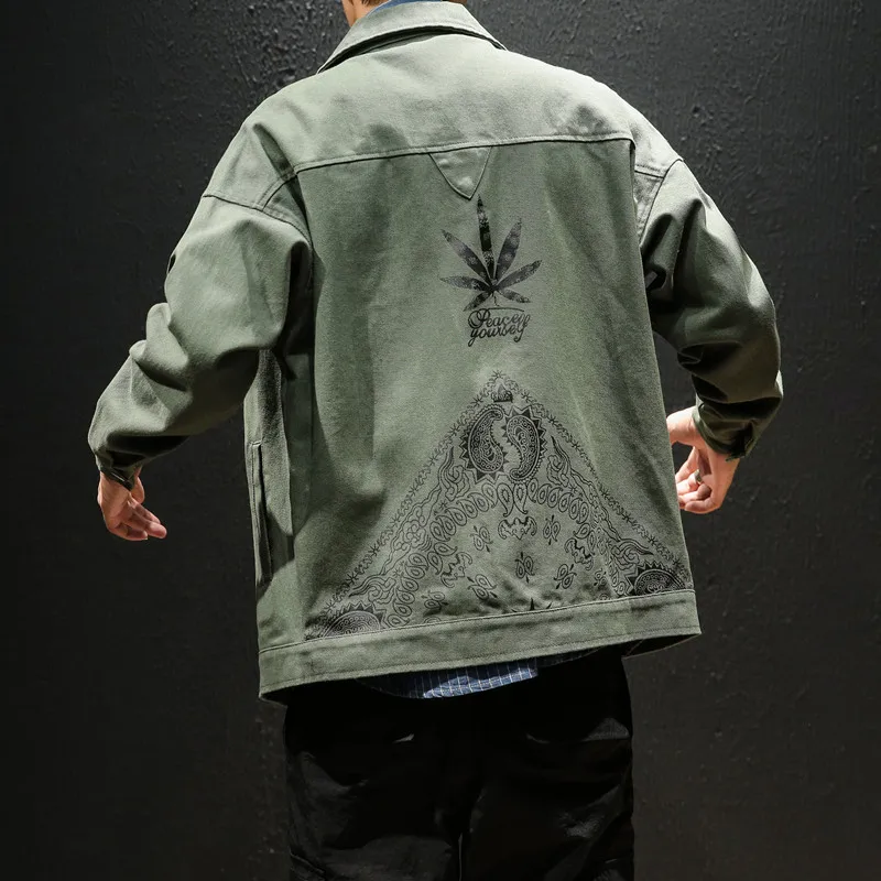 Джинсовая куртка уличная harajuku японский хип хоп мужские модные куртки с принтом erkek ceket мужские креативные куртки с рисунком 5XL