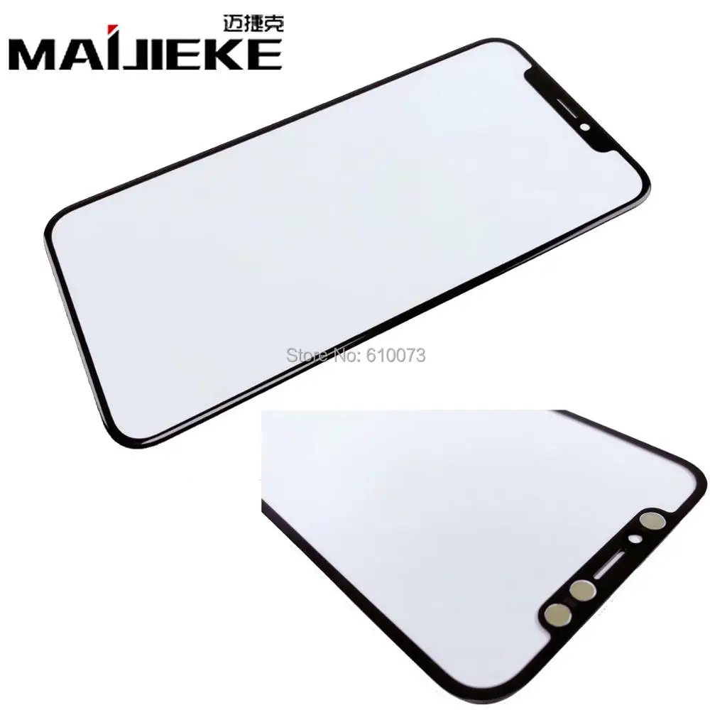 2PCS Lot MAIJIEKE Top Quality LCD Screen Front Glass Lens Repair Parts For IPhone X Front