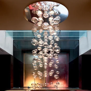

Modern LED Glass Ball Chandelier Bubble Design Living Room Hanging Lamp Bedroom Droplight Hotel Lighting Fixture home deco
