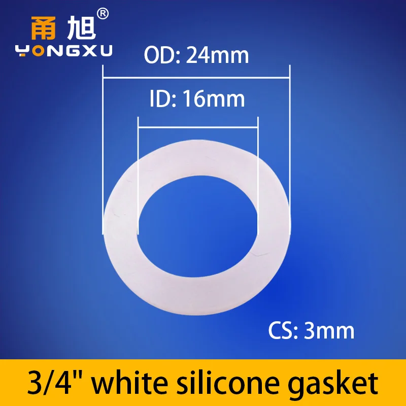 Белый черный 1/" 3/4" " резиновое кольцо кремния PTFE плоская прокладка уплотнительное кольцо для душевой форсунки шланг Труба сильфонная трубчатая шайба кольцо - Цвет: WSilicon (16X24X3)