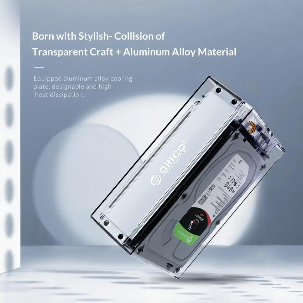 Price ORICO Daul 3.5 USB C HDD Case With Raid Function 10Gbps SATA to USB C Transparent With Aluminum HDD Dock Station UASP 24TB