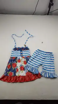 

baby girls summer outfits flowers pattern boutique with belt set children outfit