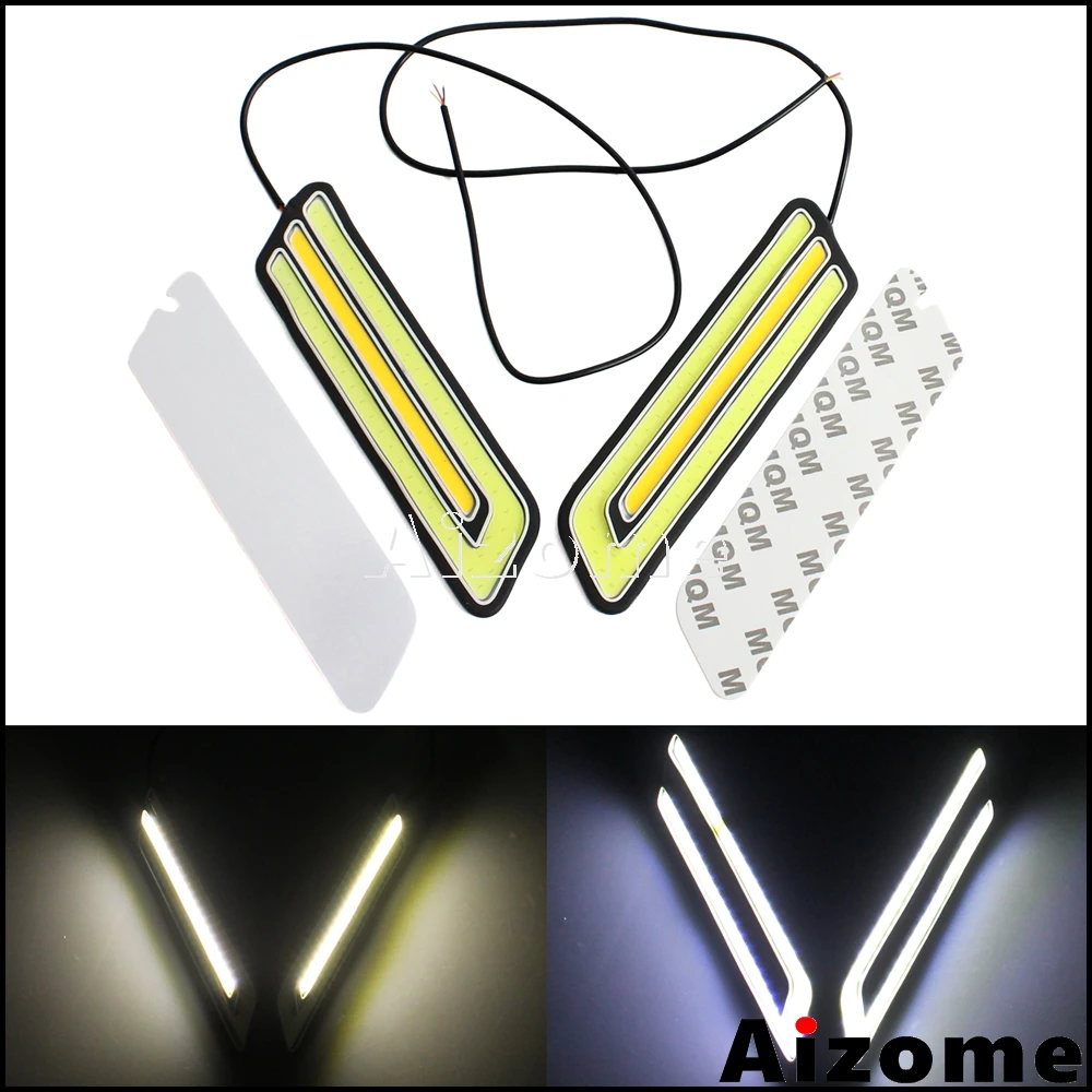 

Автомобиль высокой мощности 12V дневной светильник COB Автомобильный светодиодный DRL водонепроницаемый Бампер декоративный стикер противотуманный светильник дневной ходовой светильник